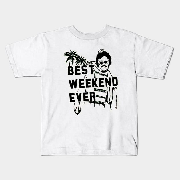 Best Weekend Ever Kids T-Shirt by bayudesignart45